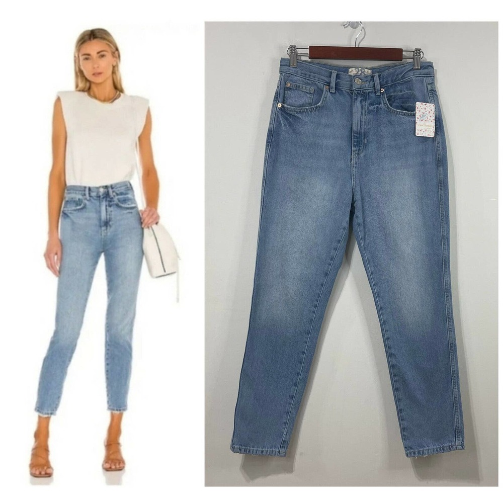 NWT Free People x We The Free Stove Pipe Jean Size 28 Out West Blue